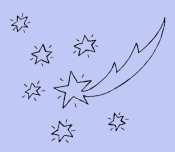 Komet mit Sternen