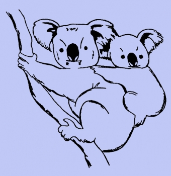 Koala Mama mit Baby