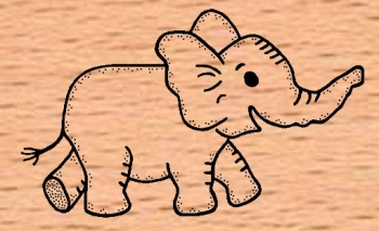Großer fröhlicher Elefant