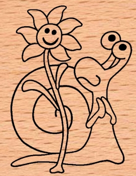 Schnecke mit Blume