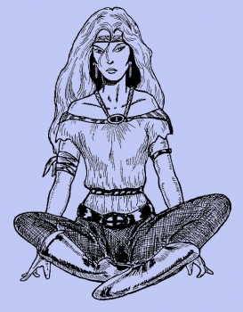 Lady im Schneidersitz