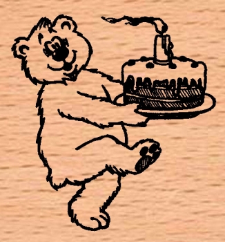 Geburtstagsbär / Bär mit Torte