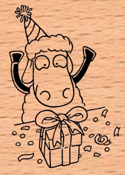 Geburtstagsschaf / Schaf mit Geschenk