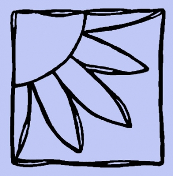 Viertel Blume Quadrat