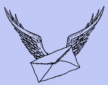 Geflügelter Brief / Brief mit Flügeln