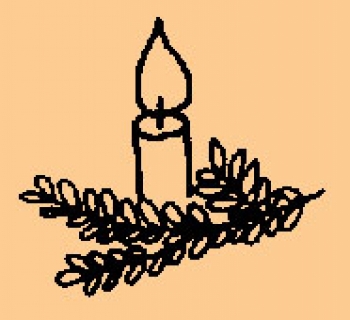 Mini Zweig mit Kerze
