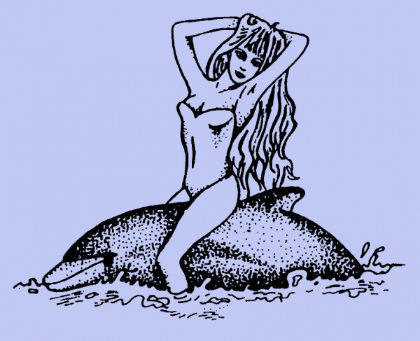 Meerjungfrau mit Delphin