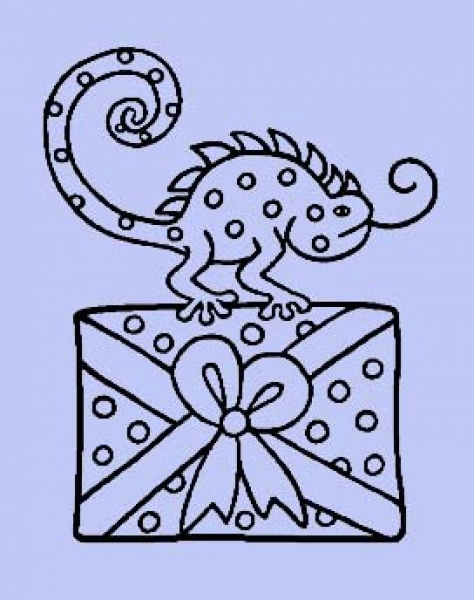 Chamäleon auf Geschenk
