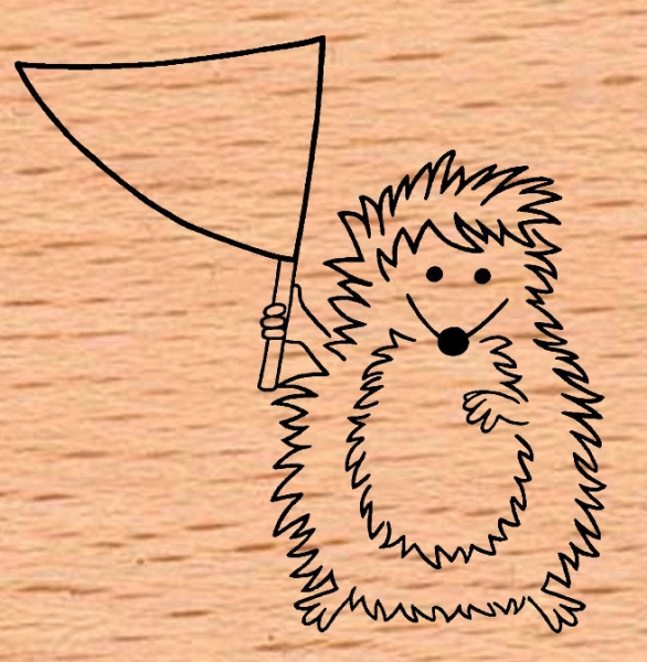 Igel mit Fähnchen