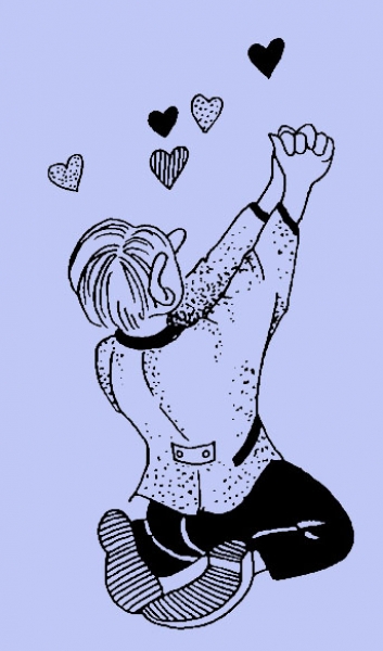 Liebesschwur / Mann mit Herzchen