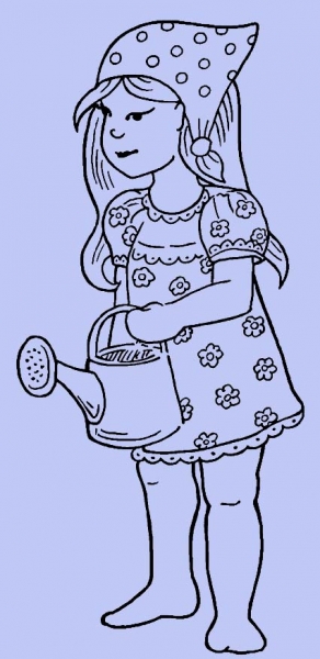 Gartenfee / Mädchen mit Gießkanne