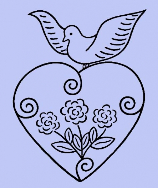 Herztaube / Taube mit Herz