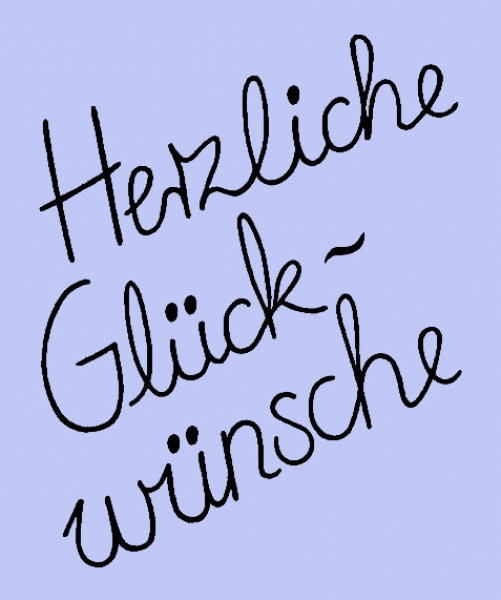 Hezliche Glückwünsche dreizeilig