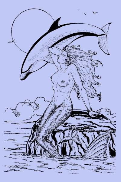 Meerjungfrau mit Delphin