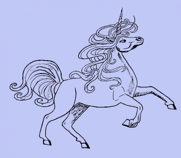 Einhorn mit langer Mähne