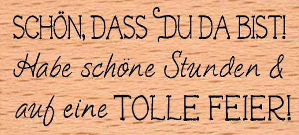 Tolle Feierei/ Schön dass Du da bist